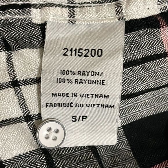 JACHS Girlfriend Capped Sleeve Plaid Shirt Size Small - Picture 9 of 10